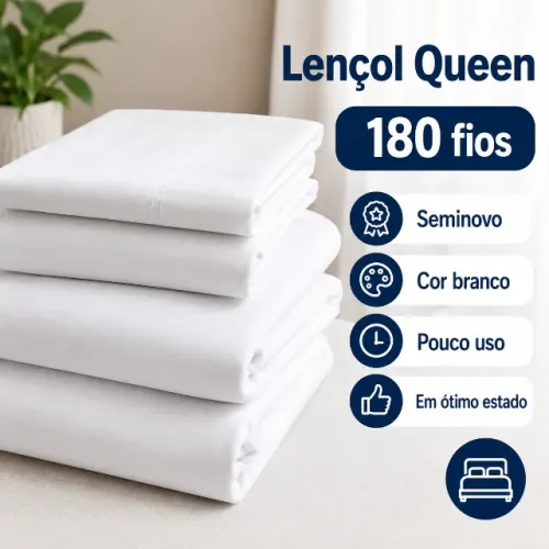 Lote de 50 Peças Lençol Queen 180 Fios Semi-novo
