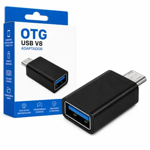 Adaptador OTG USB Pendrive para Celular e Tablet Universal V8 - Novo