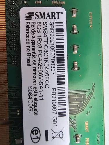 Memória ddr4 8gb 2666