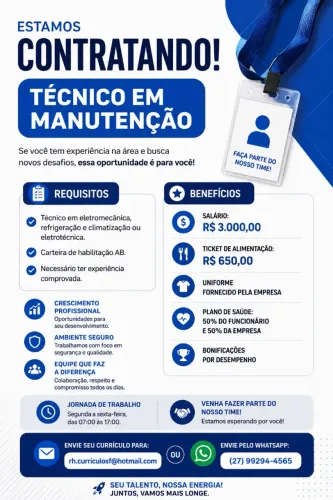Precisa-se de Técnico em Manutenção