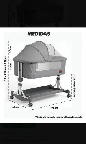 Berço Acoplado Modelo Moisés