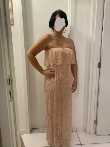 Lindo vestido rosa fino longo n. 42