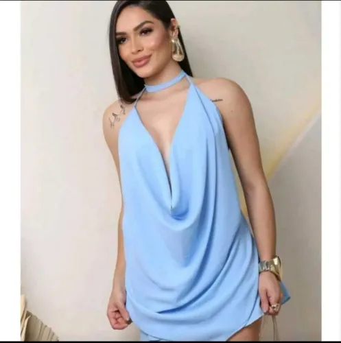 Conjunto short mais blusa gola boba