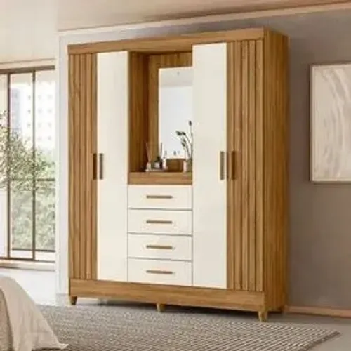 Guarda Roupa 4 Portas 4 Gavetas com Espelho - (Promoção)!