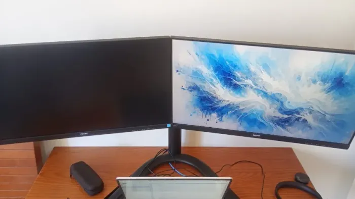 Suporte de Mesa para 2 Monitores OCTOO, Preto