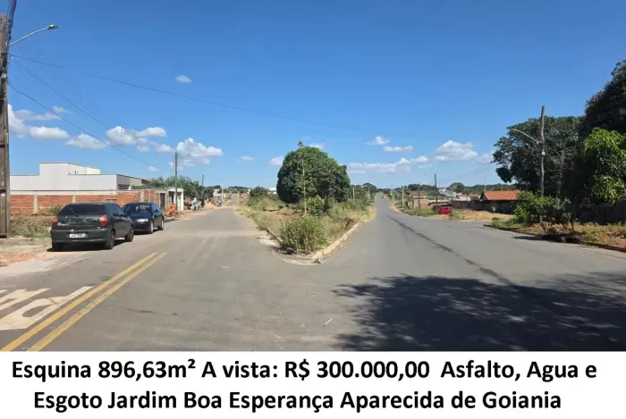Leia a descrição: Esquina 896,63m² (Asfalto, Agua e Esgoto) Jardim Boa Esperança