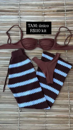Kit biquíni e calça de praia 