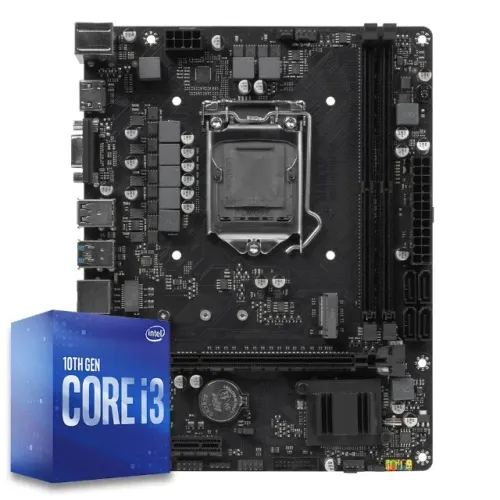 ? KIT PLACA-MÃE + PROCESSADOR INTEL CORE i3-10100F