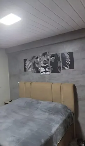 Cabeceira Estofada para Cama Box casal - Bege / Impecável