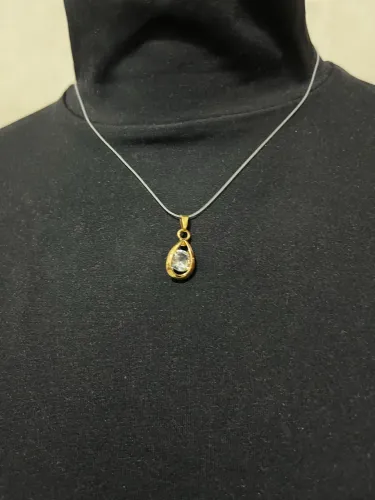 Colar Novo Ponto de Luz Dourado Fio de Silicone Bijuteria Moda Feminina Acessórios