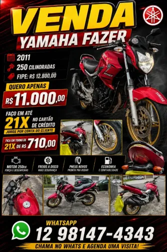 ? YAMAHA FAZER 250 ?2011<br>? Ano 2011<br>? 250 cilindradas