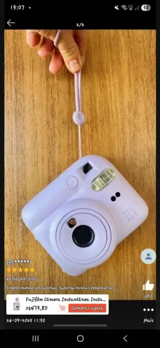 Camera instax mini 12 fujifilm lilás