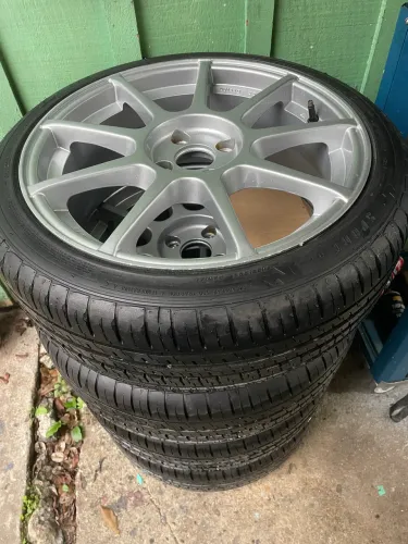 Rodas 17  4x100 pneu novo , réplica weds Sport 