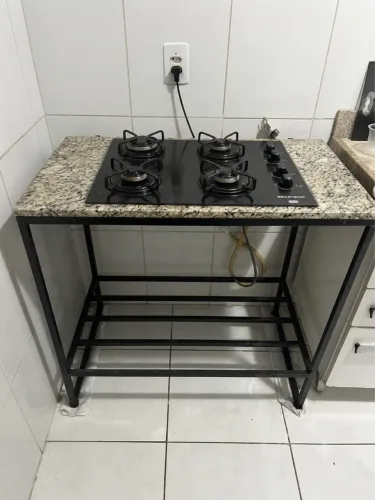 Fogão Cooktop com suporte e pedra