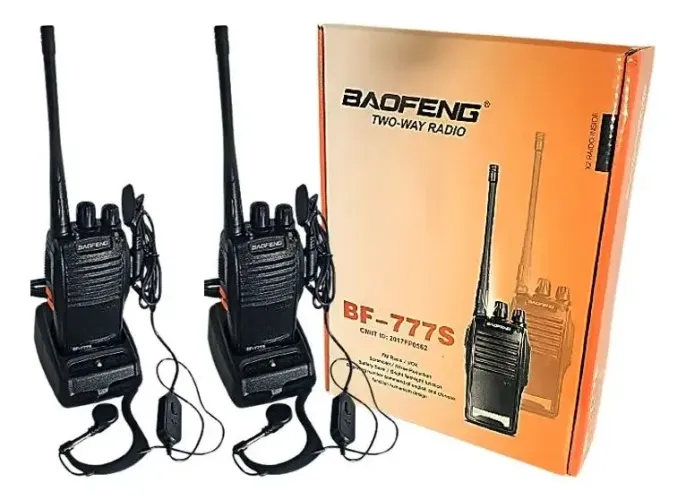 Kit 2 Rádio Comunicador Baofeng BF-777S 16 Canais Walk Talk Longo Alcance