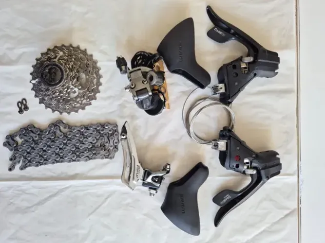 Conjunto Câmbios Sram Force e Par de Trocadores STI Sram Apex 2x10