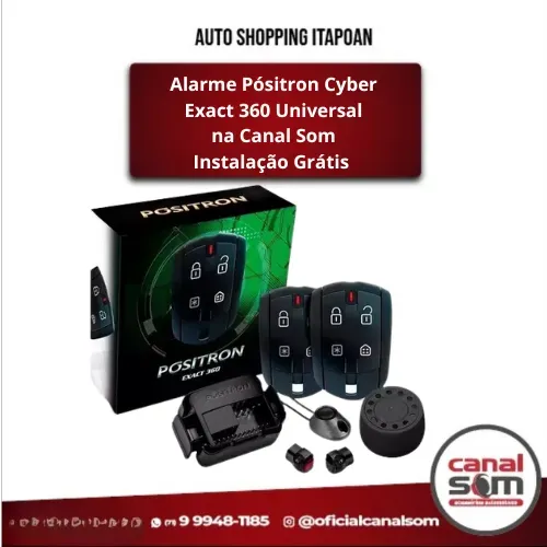 Alarme Automotivo Universal 2 Controles Pósitron Exact 360 Instalado na Canal Som