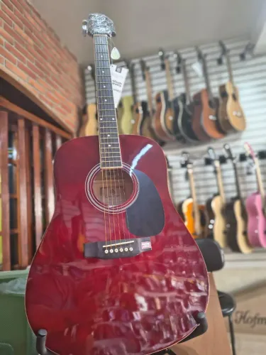 Violão Aço Eletroacústico Giannini Performance GD-1 EQ Translucent Dark Wine (TDW)
