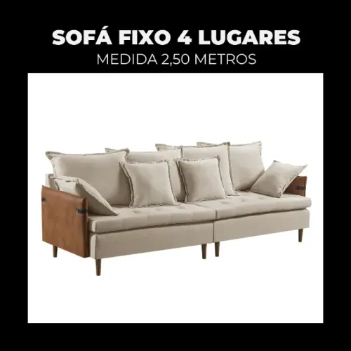 Sofá fixo 4 lugares