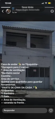 Vendo casa no tijuquinha .