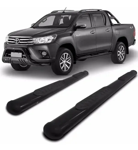 Estribo Lateral Toyota Hilux Cd 2005 à 2015 Oblongo Oval Preto