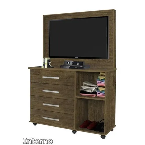 Quarto cômoda com painel
