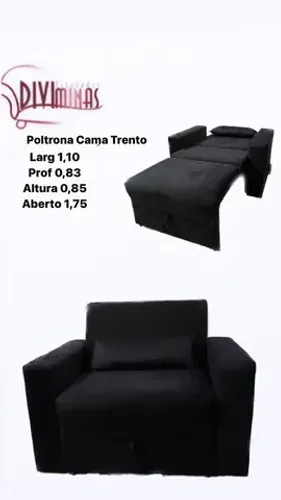 Poltrona Cama Trento Veludo - Compre Hoje Receba Amanhã!!Maio0040
