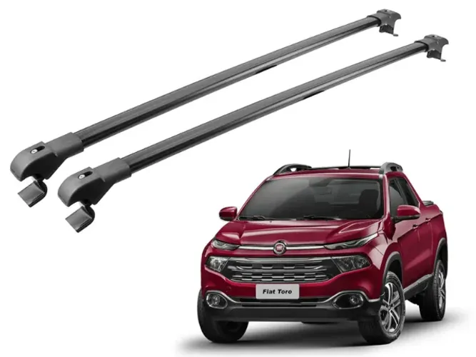 Rack Travessa de Teto Fiat Toro - Slim Preto - Projecar