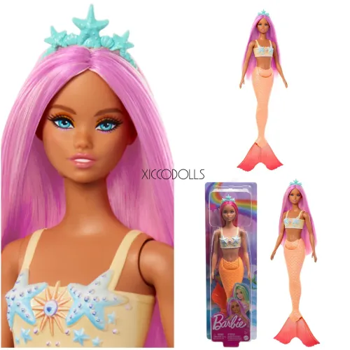 Boneca Barbie Sereia facemold Odile ROSA COM MECHA PINK- Mattel