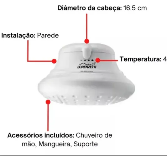 Chuveiro Bella ducha instalado
