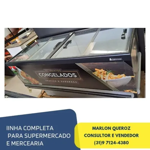 Ilha de Congelados Vidro Reto Gelopar Nova 220v