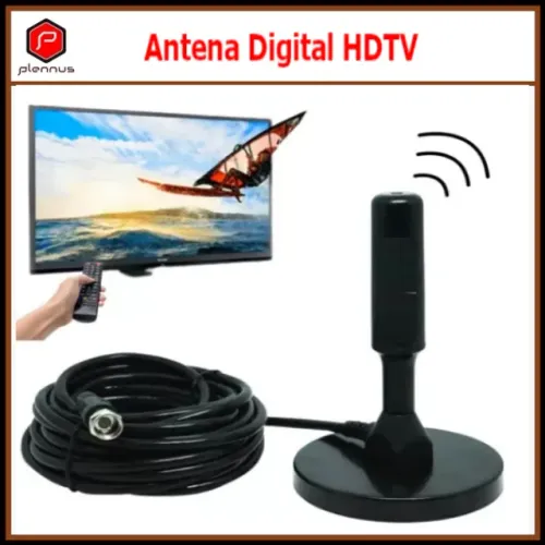 Antena Digital Interna/Externa para Smart TV cabo com 5m base Imã HDTV/UHF/VHF z272