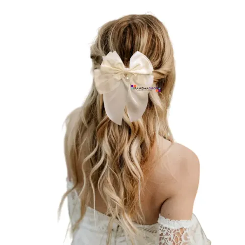 Laço de Cabelo Detalhe Pérolas - Laço Noiva Casamento Civil Pré-Wedding