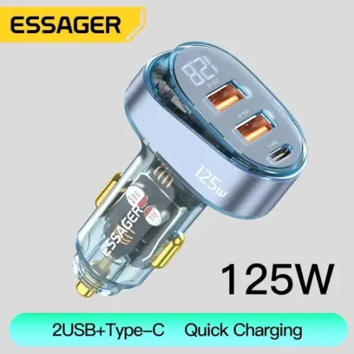Carregador Veicular super Turbo( 125w )65w + 2x 30w P/ macbook,iPhone e Android!