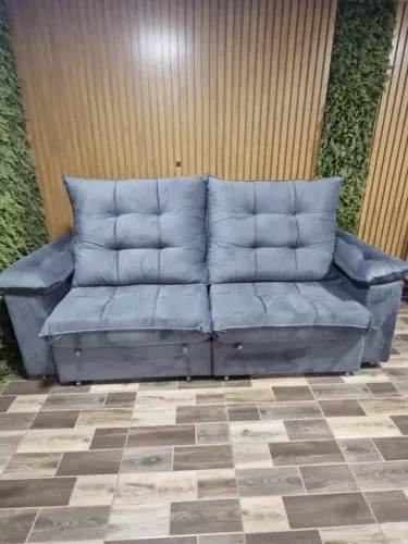 sofá retrátil reciclável charme