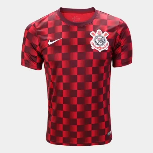 Camisa Nike Corinthians Aquecimento Pré-Jogo 2019 Vermelho Xadrez M (G tambem)