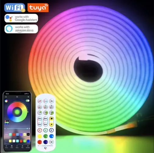 5 metros Fita led RGB 5v tuya wifi compativel com alexa