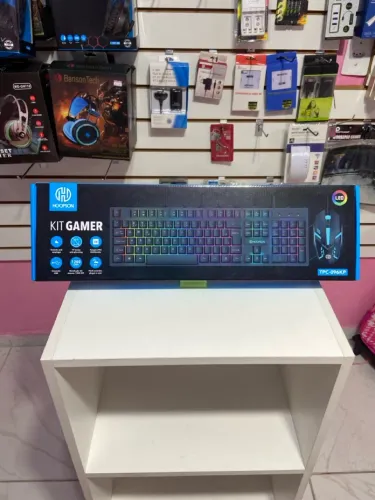 Kit Gamer Teclado e Mouse Led rgb toque semi mecânico Hoopson TPC-096KP