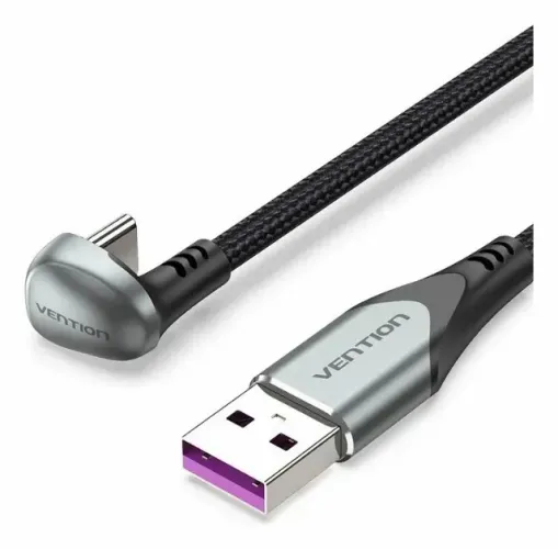 Cabo USB-C  Gamer Vention -Trançado -  U-SHAPE -  5A  66W  - 2 Metros - R$: 35,00 