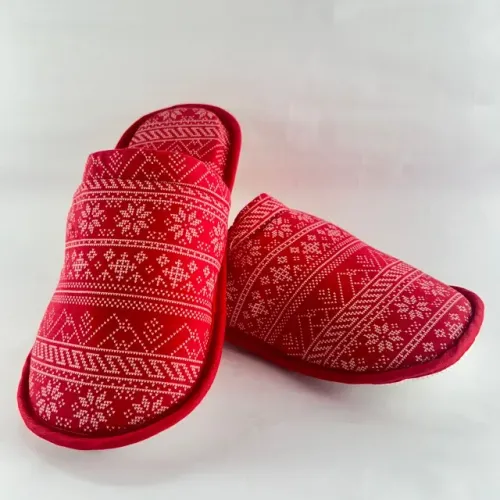 Pantufa Chinelo de Quarto Estampado Vermelho Unisex Estilo e Conforto em Casa - GG (41/42)
