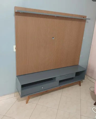 Rack Com Painel Cinza 