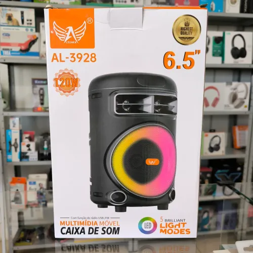Caixa de som Bluetooth com entrada P10 para microfone 