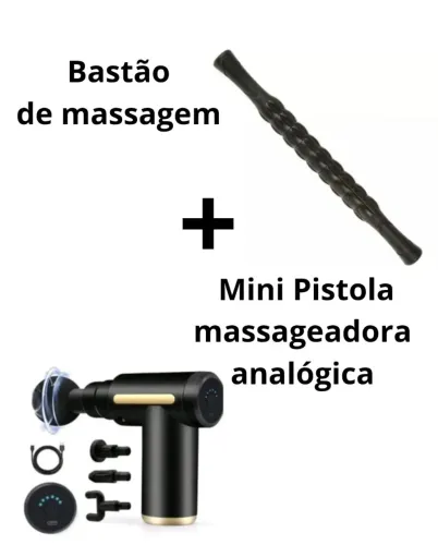Kit Bastão Massageador + Mini Pistola Massageadora Analógica