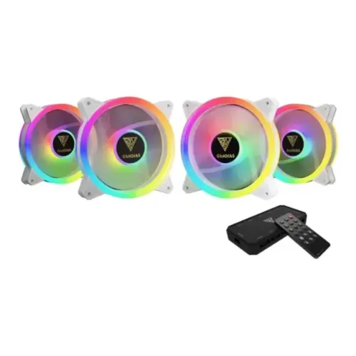 Kit 4 Cooler Fan 120mm Gamdias Aeolus M2-1204R WH White - WZetta