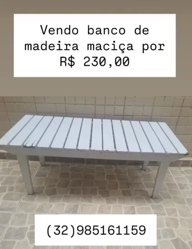 Vendo banco branco madeira maciça