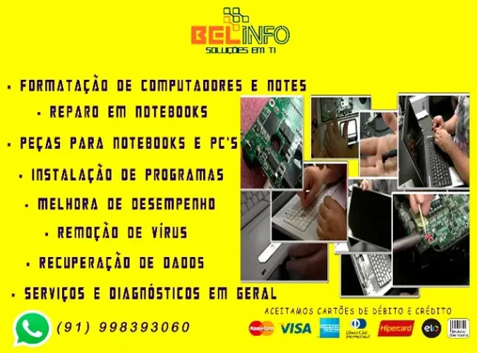 Técnico em Informática, Conserto, Manutenção(Notebook e Desktops) Belém Pará