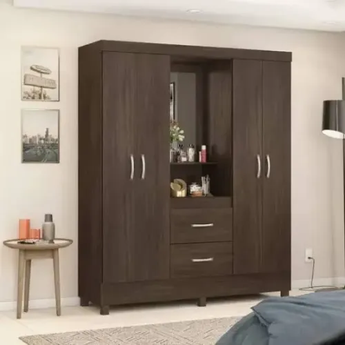 Guarda-Roupa 4 Portas com Espelho Frete Grátis e montagem grátis