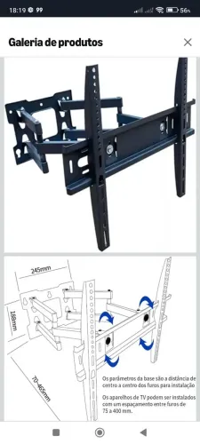 (Suporte Tv) suporte articulado para tv e monitores de (26 até 55 polegadas )