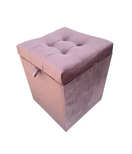 Puff baú rosa decorativo
