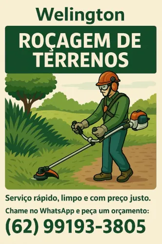 RETIRADA DE ENTULHOS DESDE QUE TENHA A CAÇAMBA PARA DESCARTE Roçagem e limpeza de terreno
